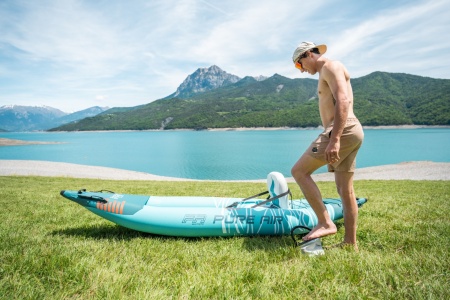 Надувная байдарка Kayak Glider-412 412x83х42см, весла, сиденья, киль, до 180кг