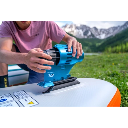 SUP-доска "AM go iSUP" 366х84х15см, плавник с электромотором BLUEDRIVE S и аккумулятором, насос, весло, лиш, киль, ремнабор