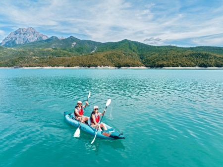 Надувная байдарка Kayak Glider-412 412x83х42см, весла, сиденья, киль, до 180кг