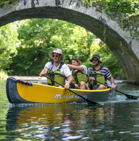Надувное каноэ (байдарка) "Tomahawk AIR-C" 478x88см, насос, сиденье, киль, рюкзак, до 260кг