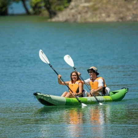 Надувной каяк "Betta-412" 412x80см двухместный, насос, весла, сиденья, киль, сумка, до 180кг