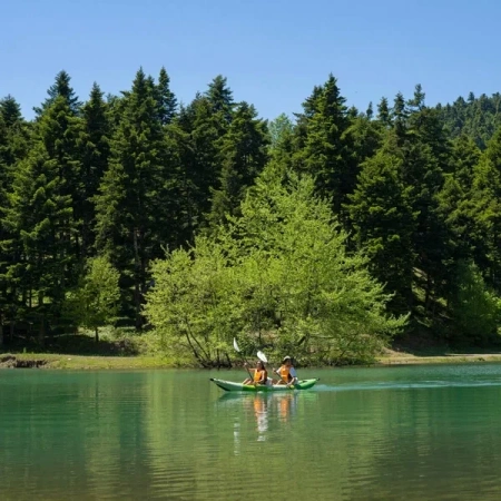 Надувной каяк "Betta-412" 412x80см двухместный, насос, весла, сиденья, киль, сумка, до 180кг