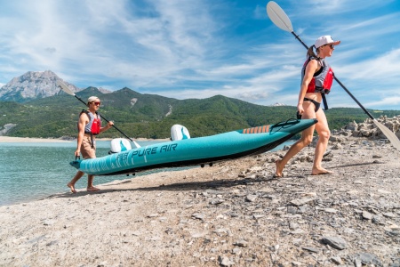 Надувная байдарка Kayak Glider-412 412x83х42см, весла, сиденья, киль, до 180кг