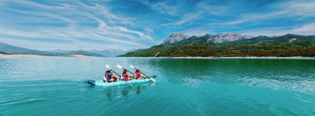 Надувная байдарка Kayak Glider-475 475x83х42см,3 весла, 3 сиденья, киль, до 230кг