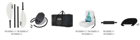 Надувная байдарка Kayak Glider-412 412x83х42см, весла, сиденья, киль, до 180кг