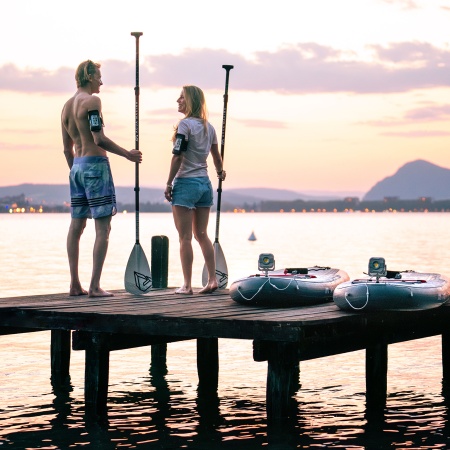 SUP-доска "Glow" 315х79х15см, Ambient Light System, киль, лиш, до 140кг